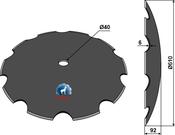 Notched disc Ø610x6 - AgriParts