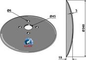 Seed drill disc Ø340x3 - AgriParts