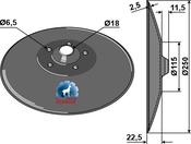 Seed drill disc Ø250x2,5 - AgriParts