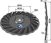 Wavy disc Ø520x6,5 - right - AgriParts