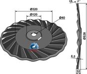 Wavy disc Ø520x6,5 - left - AgriParts