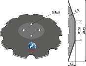 Notched disc Ø510x6,5 - AgriParts