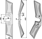 Roll harrow blade - right - AgriParts