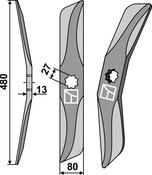 Rotary harrow-blade straight from boron steel, left - AgriParts