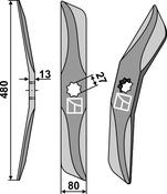 Rotary harrow-blade straight from boron steel, right - AgriParts