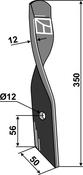 Harrow-blade for Dyna-Drive Jumbo, left - AgriParts