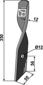 Harrow-blade for Dyna-Drive Jumbo, right - AgriParts