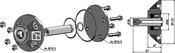 Deep groove ball bearing for coulters compl. with shaft Ø30mm - AgriParts