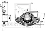Tension bearing UCFL - Ø35 - AgriParts