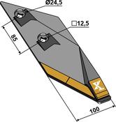 Ploughshare point B2SHR - right - AgriParts