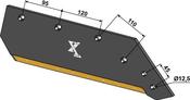 Reversible point share - 14'' - right - Hard metal - AgriParts