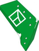 Reversible point share - 16'' - right - AgriParts