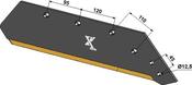 Reversible point share - 18'' - right - Hard metal - AgriParts