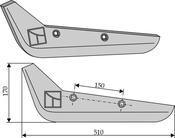 Beet lifter share, left model - AgriParts