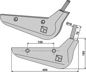 Beet lifter share, right model - AgriParts