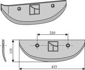 Beet lifter share, left model - AgriParts
