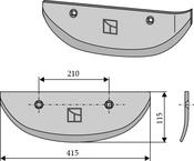 Beet lifter share, right model - AgriParts