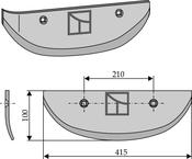 Beet lifter share, left model - AgriParts