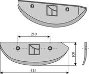 Beet lifter share, left model - AgriParts