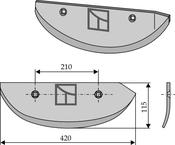 Beet lifter share, left model - AgriParts