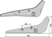 Beet lifter share, right model - AgriParts