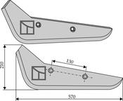 Beet lifter share, left model - AgriParts