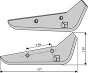 Beet lifter share, right model - AgriParts