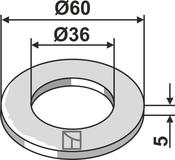 Washer Ø60x5xØ36 - AgriParts image