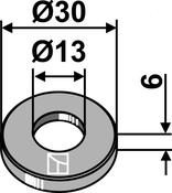 Washer Ø30x6xØ13 - AgriParts image
