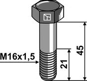 Hexagon bolt with metric fine thread - M16x1,5x45 - 12.9 - AgriParts image