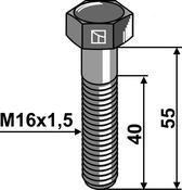 Hexagon bolt with metric fine thread - M16x1,5X55 - 12.9 - AgriParts