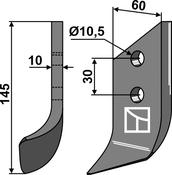 Trencher blade - left - AgriParts