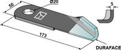Straw chopper flail blade right - DURAFACE - AgriParts