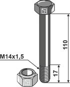 Hexagon Bolt M14x1,5x110 with self-locking nut - AgriParts image