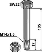 Bolt with nut M 14 x 1,5 - 10.9 - AgriParts image