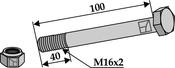 Hexagon Bolt M16x2x100 with self-locking nut - AgriParts image