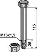 Hexagon Bolt M16x1,5x115 with self-locking nut - AgriParts image
