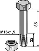 Hexagon Bolt M16x1,5x85 with self-locking nut - AgriParts image