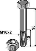 Hexagon Bolt M16x2x90 with self-locking nut - AgriParts image