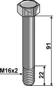 Hexagon bolt M16x2x91 without nut - AgriParts