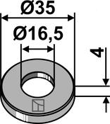 Washer Ø35x4xØ16,5 - AgriParts image