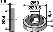 Washer Ø50x9,5xØ20,5 - AgriParts image