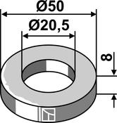 Washer Ø50x8xØ20,5 - AgriParts