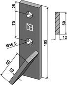 Bolt-on tine - left - AgriParts