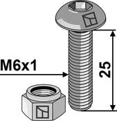 Saucer-head screw M6x1x25 with hexagon socket - AgriParts image