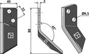 Food mixer knive, left - AgriParts