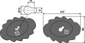 Food mixer knives - hard metal faced - AgriParts