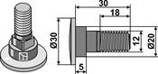 Bolt for rotary mower blades - M12x1,75 - 10.9 - AgriParts