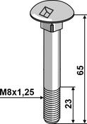 Bolt M8x1,25x65 galvanized with nut - AgriParts image