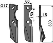 Rotary tine, right model - AgriParts